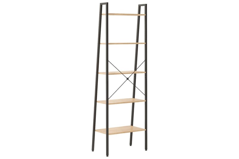 beBasic Gulvhylle 5 etasjer lysebrun og svart 56x35x174 cm - Brun - Oppbevaring - Hyller - Hylleplan & hyllekonsoll
