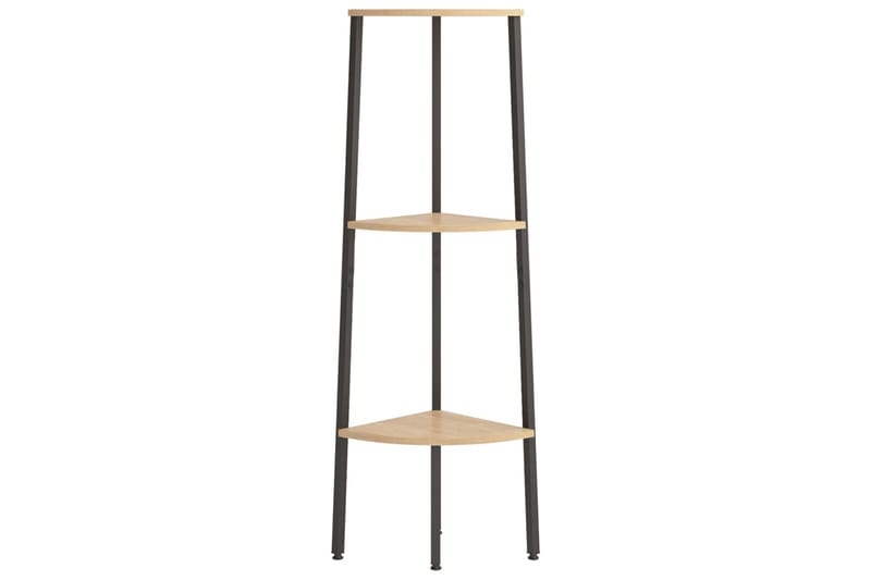 beBasic Hjørnehylle 3 etasjer lysebrun og svart 45,5x31,5x120 cm - Brun - Oppbevaring - Hyller - Hjørnehylle