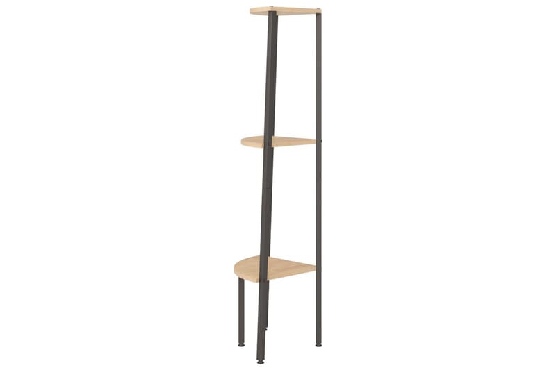 beBasic Hjørnehylle 3 etasjer lysebrun og svart 45,5x31,5x120 cm - Brun - Oppbevaring - Hyller - Hjørnehylle