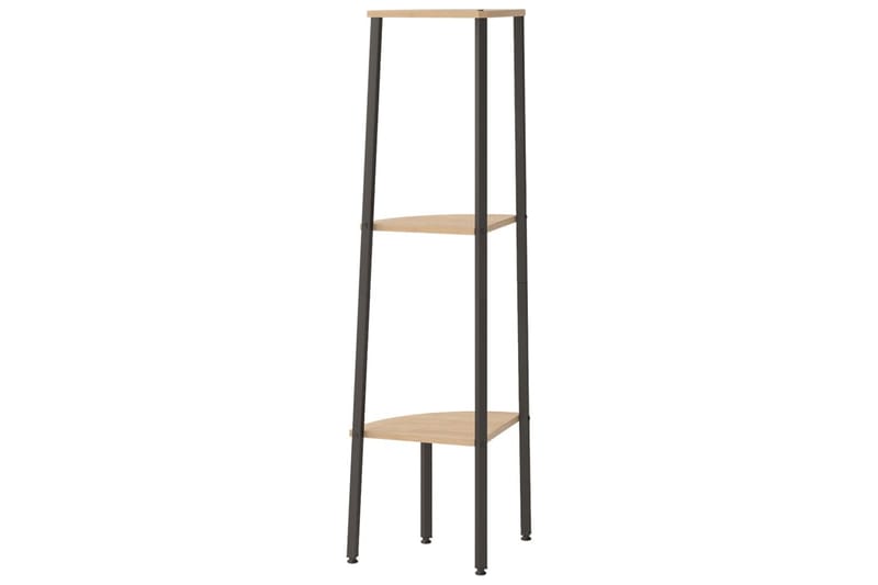 beBasic Hjørnehylle 3 etasjer lysebrun og svart 45,5x31,5x120 cm - Brun - Oppbevaring - Hyller - Hjørnehylle
