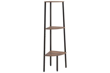 beBasic Hjørnehylle 3 etasjer mørkebrun og svart 45,5x31,5x120 cm - Brun - Oppbevaring - Hyller - Hjørnehylle