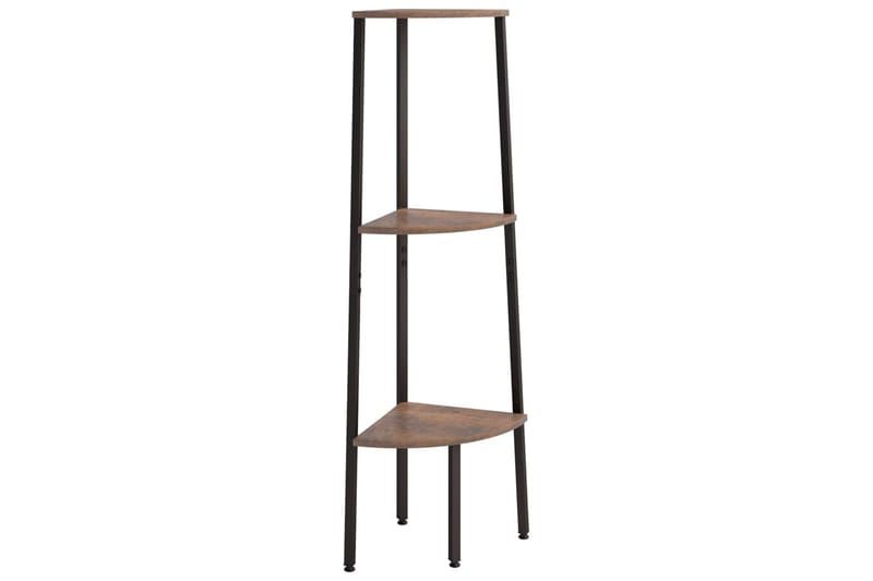 beBasic Hjørnehylle 3 etasjer mørkebrun og svart 45,5x31,5x120 cm - Brun - Oppbevaring - Hyller - Hjørnehylle