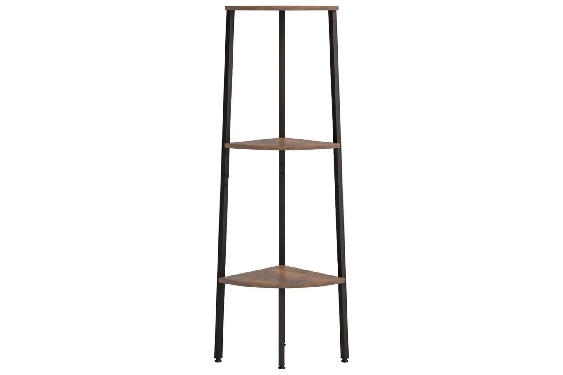 beBasic Hjørnehylle 3 etasjer mørkebrun og svart 45,5x31,5x120 cm - Brun - Oppbevaring - Hyller - Hjørnehylle