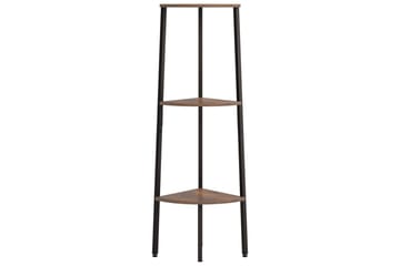 beBasic Hjørnehylle 3 etasjer mørkebrun og svart 45,5x31,5x120 cm - Brun - Oppbevaring - Hyller - Hjørnehylle