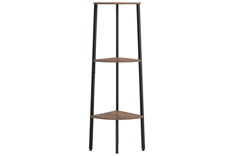 beBasic Hjørnehylle 3 etasjer mørkebrun og svart 45,5x31,5x120 cm - Brun - Oppbevaring - Hyller - Hjørnehylle