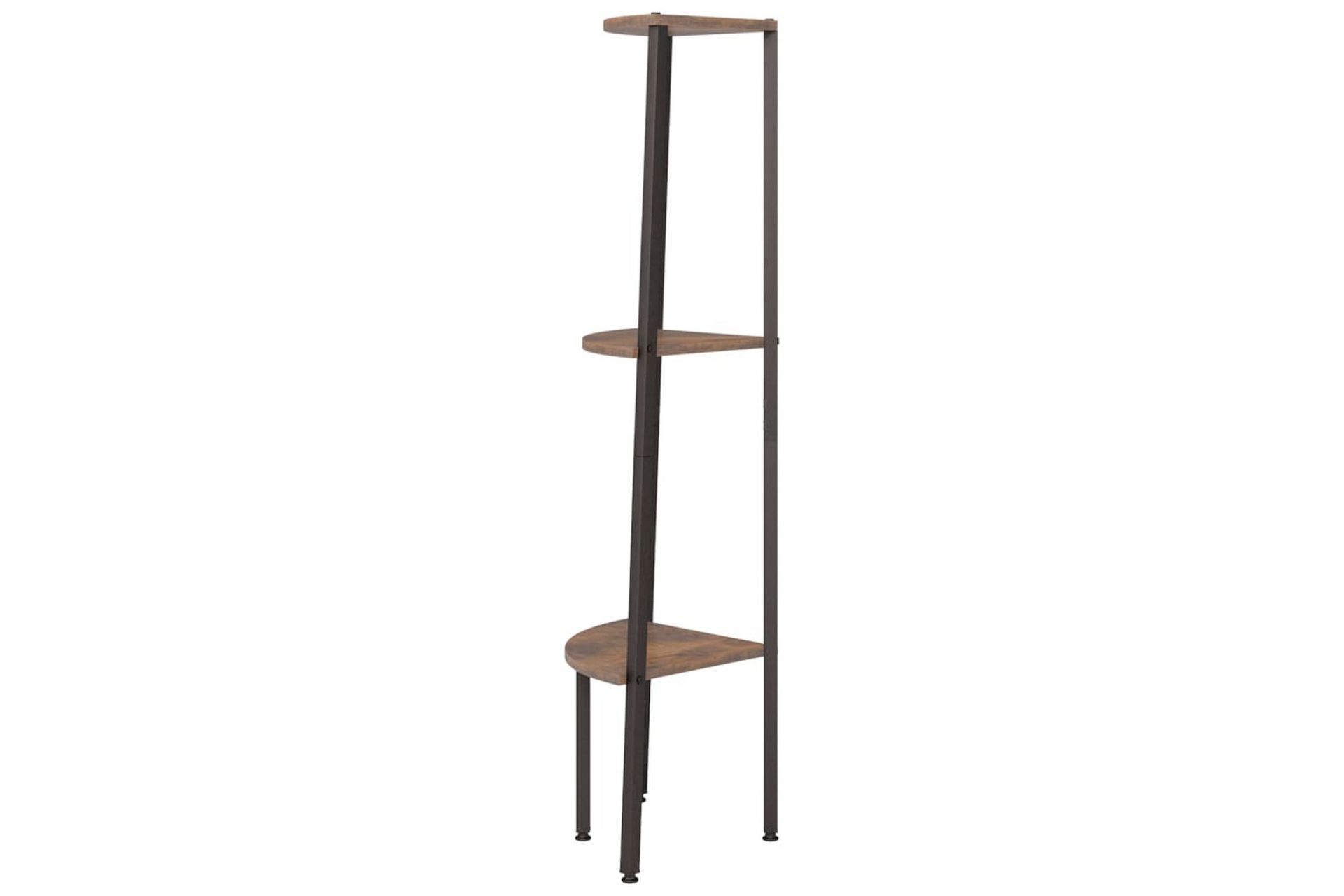 beBasic Hjørnehylle 3 etasjer mørkebrun og svart 45,5x31,5x120 cm - Brun - Oppbevaring - Hyller - Hjørnehylle