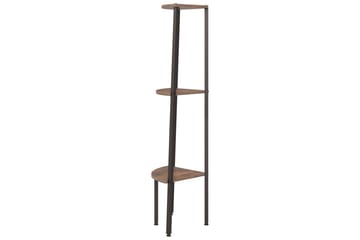 beBasic Hjørnehylle 3 etasjer mørkebrun og svart 45,5x31,5x120 cm - Brun - Oppbevaring - Hyller - Hjørnehylle