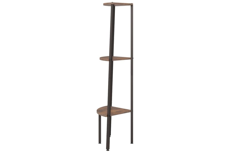 beBasic Hjørnehylle 3 etasjer mørkebrun og svart 45,5x31,5x120 cm - Brun - Oppbevaring - Hyller - Hjørnehylle
