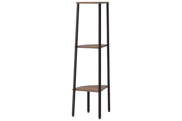 beBasic Hjørnehylle 3 etasjer mørkebrun og svart 45,5x31,5x120 cm - Brun - Oppbevaring - Hyller - Hjørnehylle