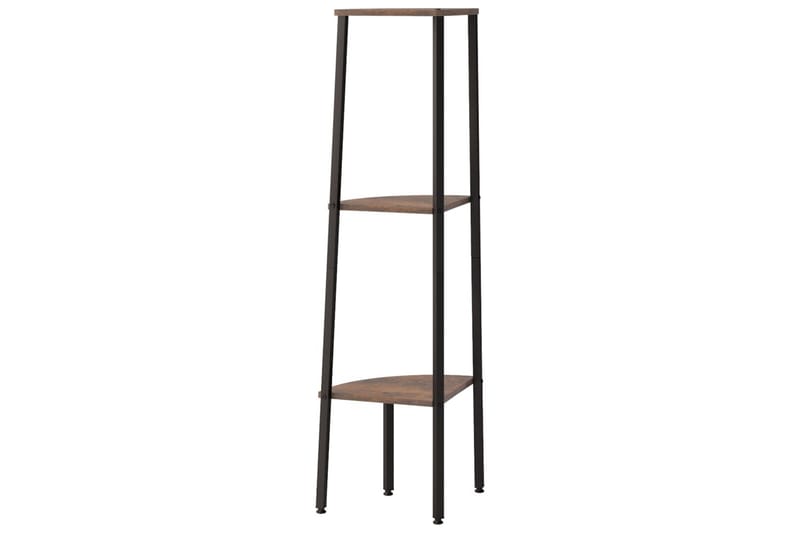 beBasic Hjørnehylle 3 etasjer mørkebrun og svart 45,5x31,5x120 cm - Brun - Oppbevaring - Hyller - Hjørnehylle