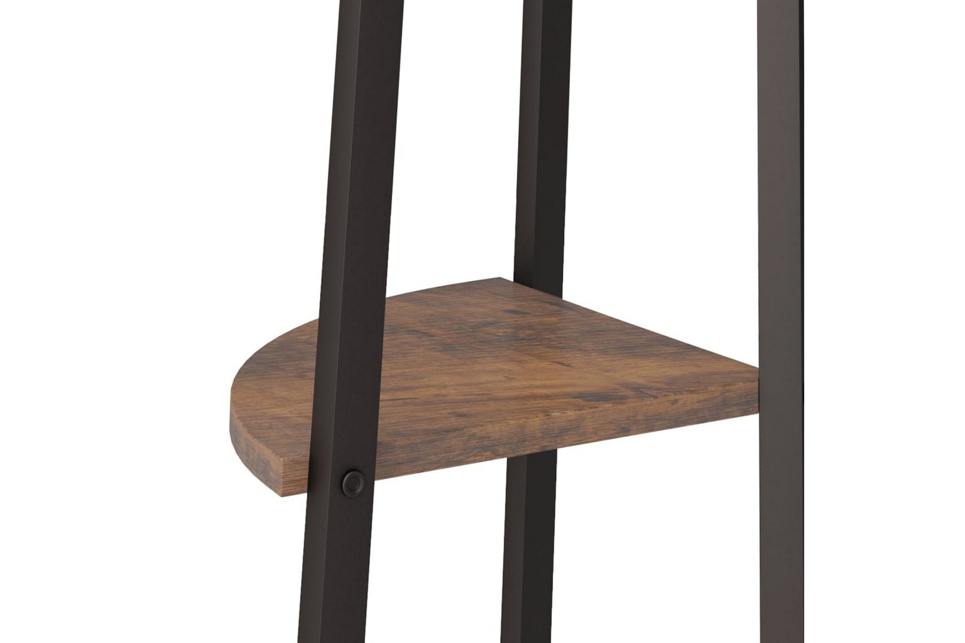 beBasic Hjørnehylle 3 etasjer mørkebrun og svart 45,5x31,5x120 cm - Brun - Oppbevaring - Hyller - Hjørnehylle