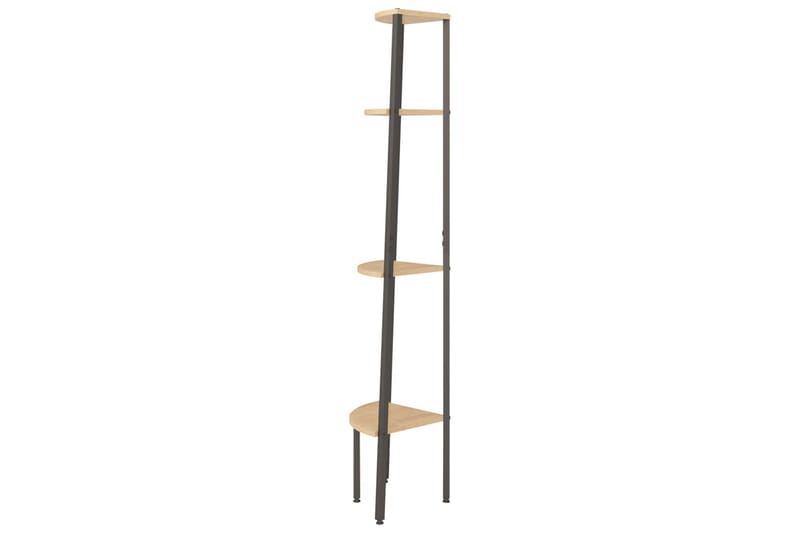 beBasic Hjørnehylle 4 etasjer lysebrun og svart 45,5x31,5x150 cm - Brun - Oppbevaring - Hyller - Hjørnehylle