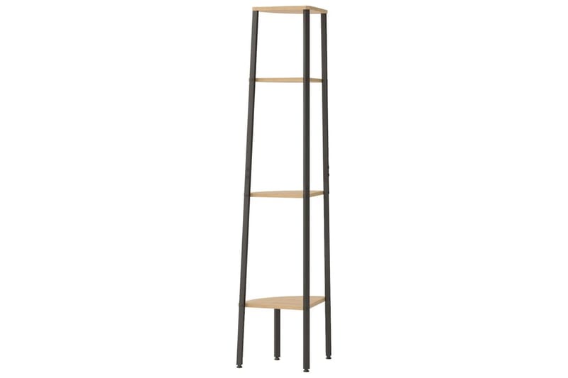 beBasic Hjørnehylle 4 etasjer lysebrun og svart 45,5x31,5x150 cm - Brun - Oppbevaring - Hyller - Hjørnehylle
