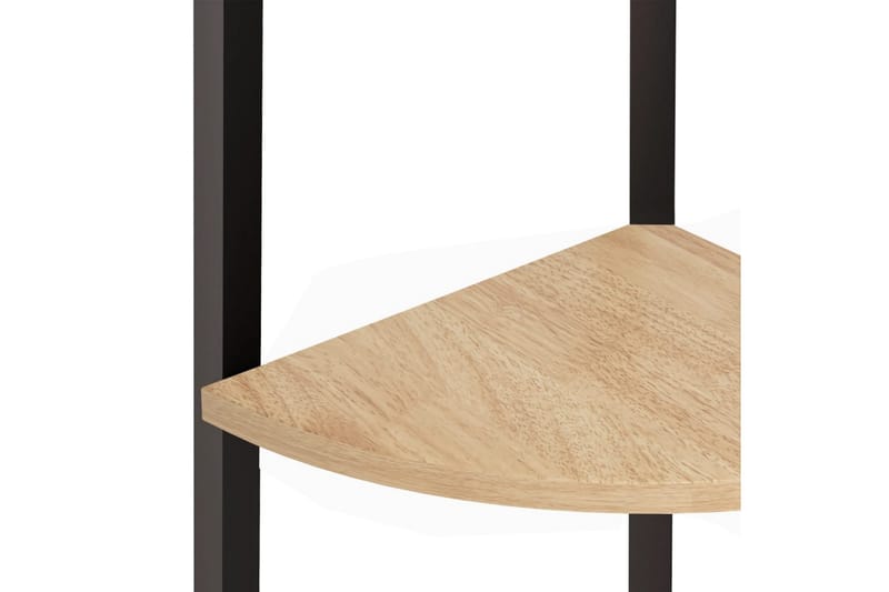 beBasic Hjørnehylle 4 etasjer lysebrun og svart 45,5x31,5x150 cm - Brun - Oppbevaring - Hyller - Hjørnehylle
