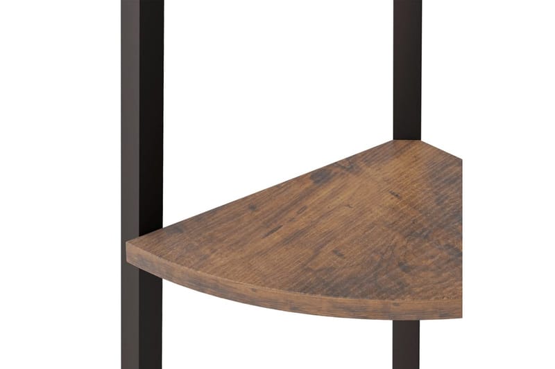 beBasic Hjørnehylle 4 etasjer mørkebrun og svart 45,5x31,5x150 cm - Brun - Oppbevaring - Hyller - Hjørnehylle