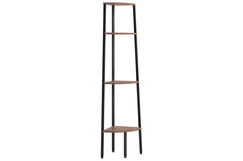 beBasic Hjørnehylle 4 etasjer mørkebrun og svart 45,5x31,5x150 cm - Brun - Oppbevaring - Hyller - Hjørnehylle