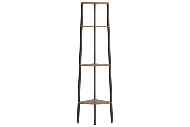 beBasic Hjørnehylle 4 etasjer mørkebrun og svart 45,5x31,5x150 cm - Brun - Oppbevaring - Hyller - Hjørnehylle