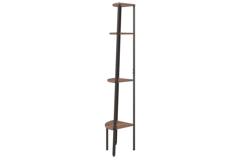 beBasic Hjørnehylle 4 etasjer mørkebrun og svart 45,5x31,5x150 cm - Brun - Oppbevaring - Hyller - Hjørnehylle