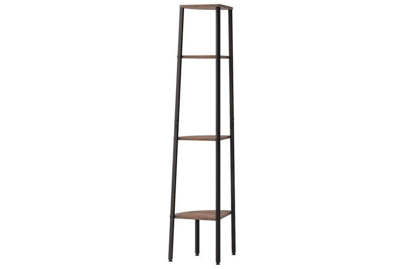 beBasic Hjørnehylle 4 etasjer mørkebrun og svart 45,5x31,5x150 cm - Brun - Oppbevaring - Hyller - Hjørnehylle