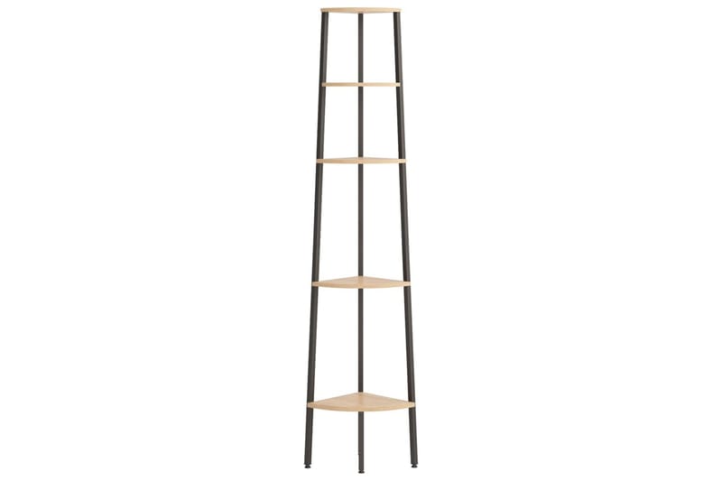 beBasic Hjørnehylle 5 etasjer lysebrun og svart 45,5x31,5x180 cm - Brun - Oppbevaring - Hyller - Hjørnehylle