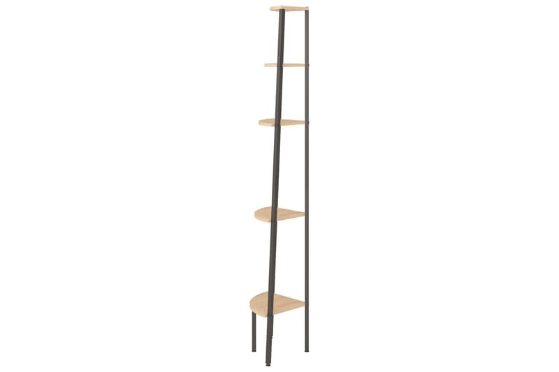 beBasic Hjørnehylle 5 etasjer lysebrun og svart 45,5x31,5x180 cm - Brun - Oppbevaring - Hyller - Hjørnehylle