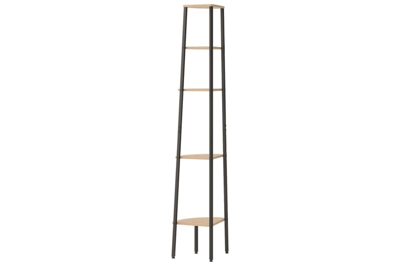 beBasic Hjørnehylle 5 etasjer lysebrun og svart 45,5x31,5x180 cm - Brun - Oppbevaring - Hyller - Hjørnehylle