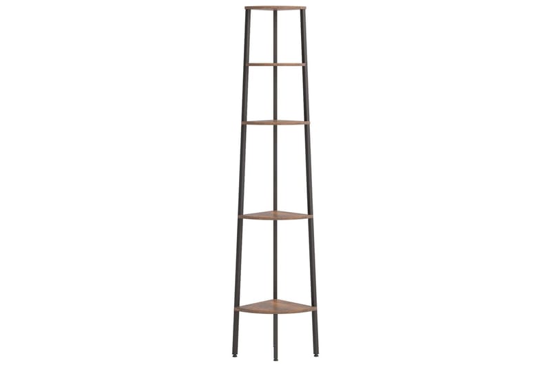 beBasic Hjørnehylle 5 etasjer mørkebrun og svart 45,5x31,5x180 cm - Brun - Oppbevaring - Hyller - Hjørnehylle