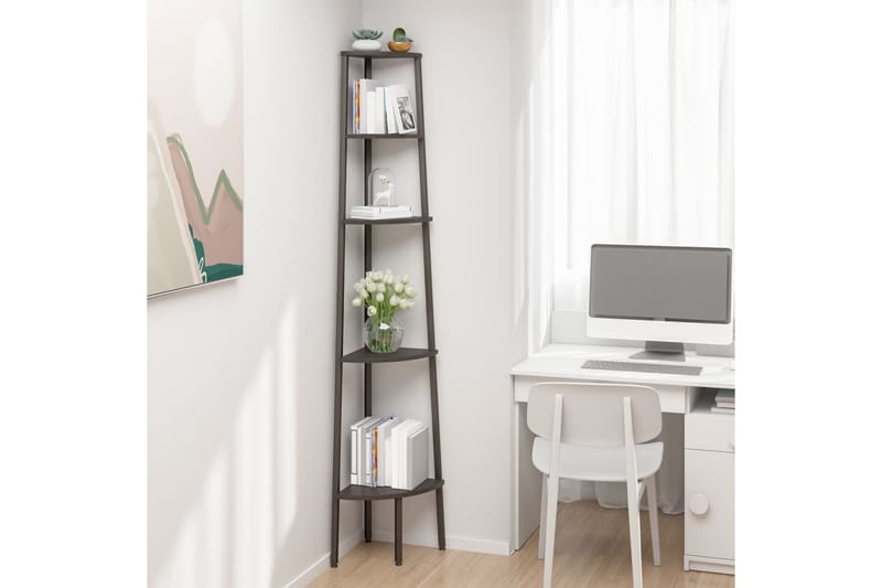 beBasic Hjørnehylle 5 etasjer svart 45,5x31,5x180 cm - Svart - Oppbevaring - Hyller - Hjørnehylle