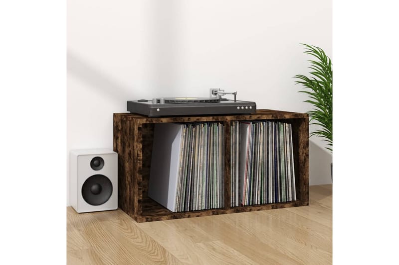 beBasic Oppbevaringsboks LP røkt eik 71x34x36 cm konstruert tre - Brun - Oppbevaring - Hyller - Hylleplan & hyllekonsoll
