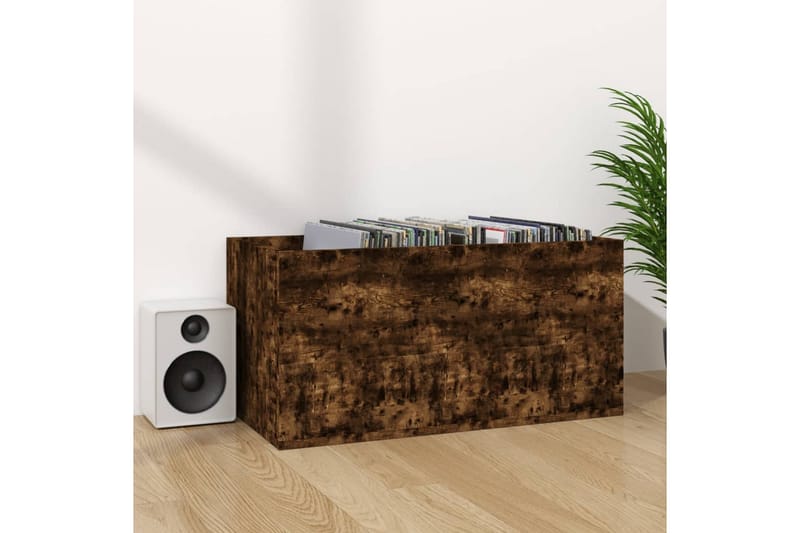 beBasic Oppbevaringsboks LP røkt eik 71x34x36 cm konstruert tre - Brun - Oppbevaring - Hyller - Hylleplan & hyllekonsoll