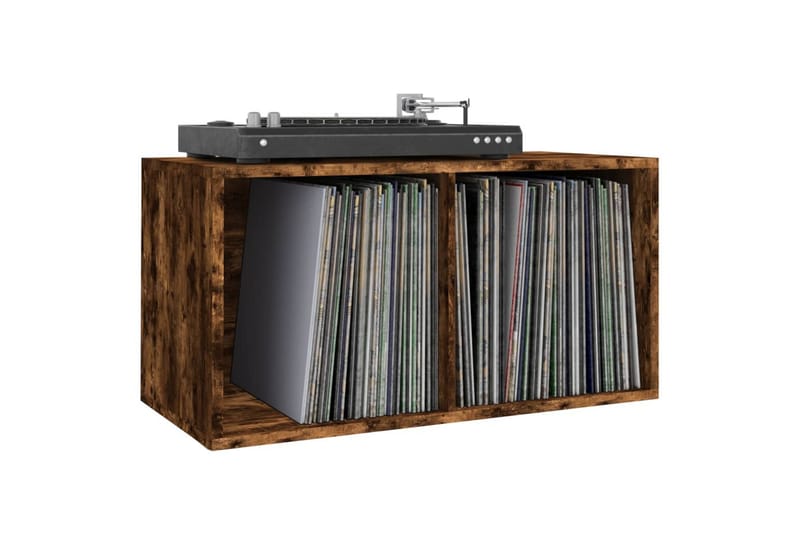 beBasic Oppbevaringsboks LP røkt eik 71x34x36 cm konstruert tre - Brun - Oppbevaring - Hyller - Hylleplan & hyllekonsoll