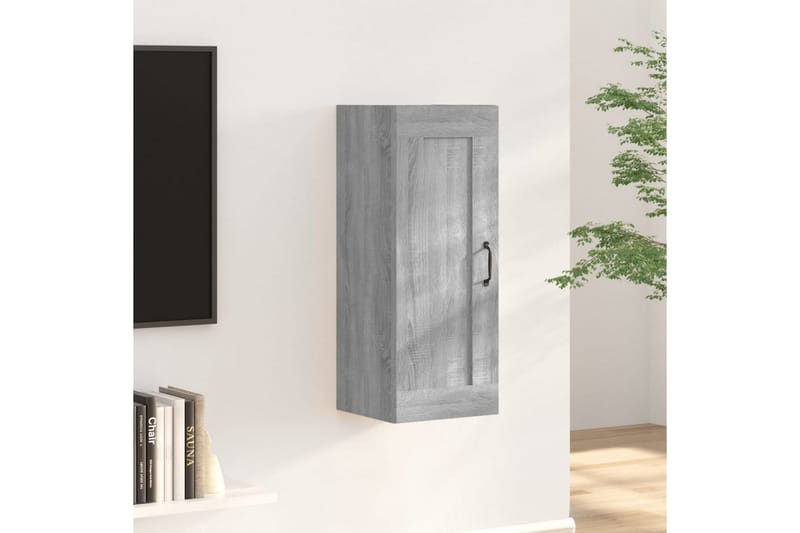 beBasic Vegghengt skap grå sonoma 35x34x90 cm konstruert tre - GrÃ¥ - Oppbevaring - Hyller - Hylleplan & hyllekonsoll