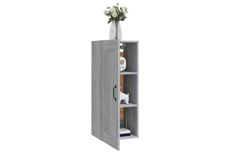 beBasic Vegghengt skap grå sonoma 35x34x90 cm konstruert tre - GrÃ¥ - Oppbevaring - Hyller - Hylleplan & hyllekonsoll