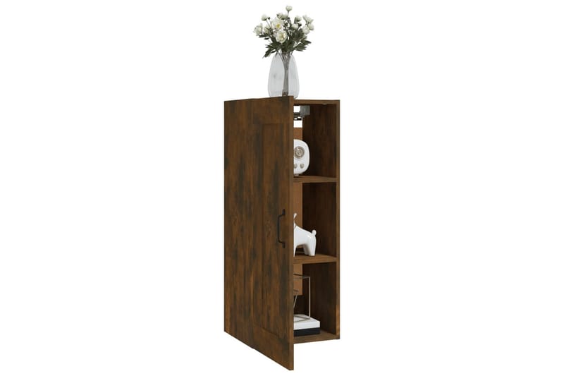 beBasic Vegghengt skap røkt eik 35x34x90 cm konstruert tre - Brun - Oppbevaring - Hyller - Hylleplan & hyllekonsoll