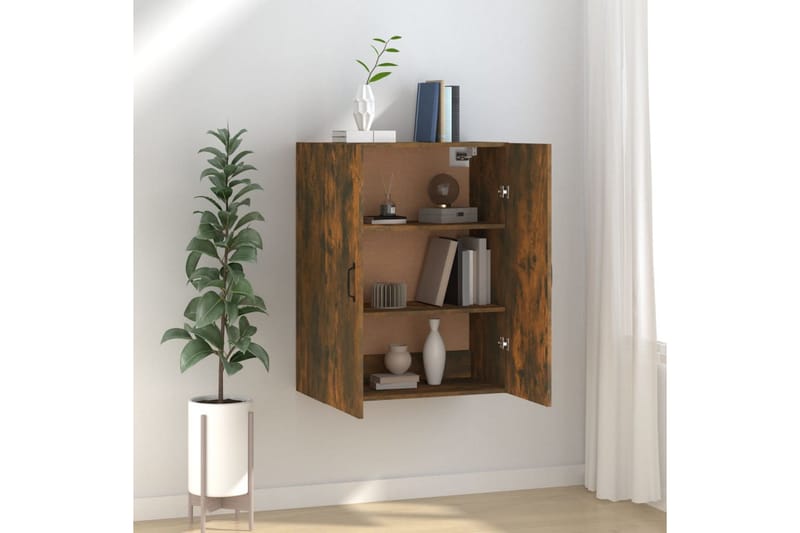beBasic Vegghengt skap røkt eik 69,5x34x90 cm konstruert tre - Brun - Oppbevaring - Hyller - Hylleplan & hyllekonsoll
