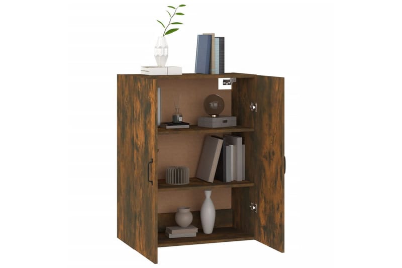 beBasic Vegghengt skap røkt eik 69,5x34x90 cm konstruert tre - Brun - Oppbevaring - Hyller - Hylleplan & hyllekonsoll
