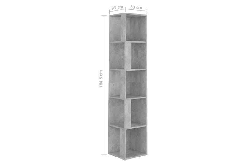 Hengende hjørneskap betonggrå 33x33x164,5 cm sponplate - Grå - Kjøkkenhylle - Hjørnehylle