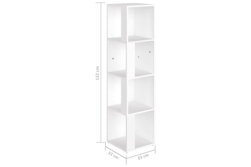Hengende hjørneskap hvit 33x33x132 cm sponplate - Hvit - Oppbevaring - Hyller - Hjørnehylle