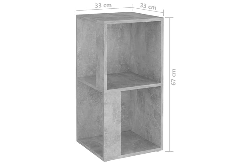 Hjørneskap betonggrå 33x33x67 cm sponplate - Grå - Oppbevaring - Hyller - Hjørnehylle
