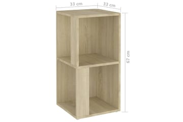 Hjørneskap sonoma eik 33x33x67 cm sponplate - Brun - Oppbevaring - Hyller - Hjørnehylle