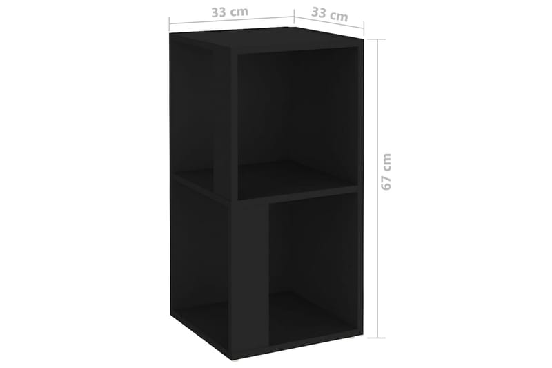 Hjørneskap svart 33x33x67 cm sponplate - Svart - Kjøkkenhylle - Hjørnehylle