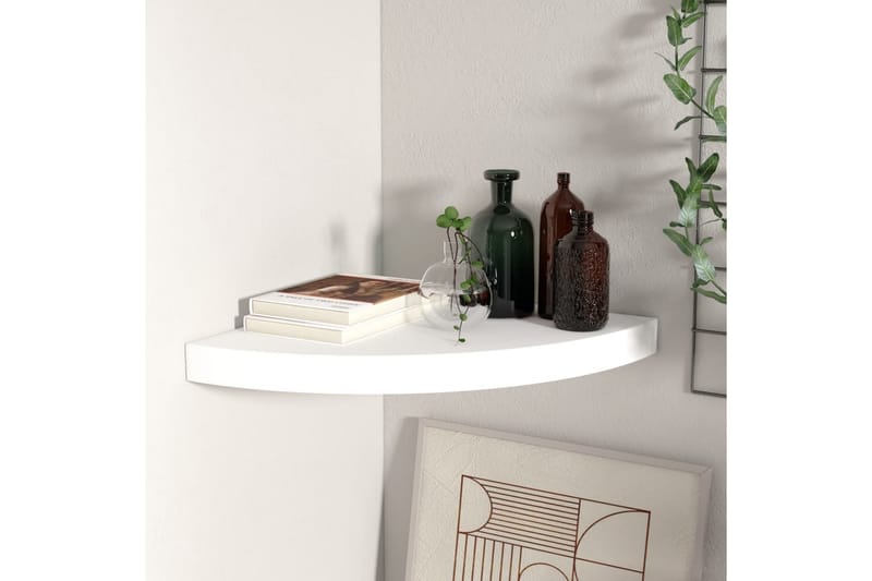 Flytende vegghylle hvit 35x35x3,8 cm MDF - Hvit - Oppbevaring - Hyller - Hjørnehylle