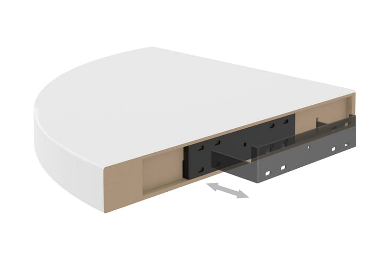 Flytende vegghylle hvit 35x35x3,8 cm MDF - Hvit - Oppbevaring - Hyller - Hjørnehylle