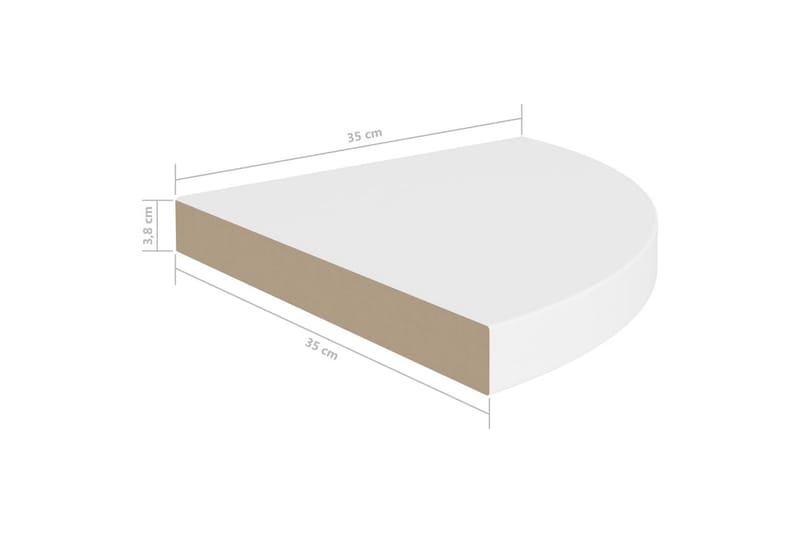 Flytende vegghylle hvit 35x35x3,8 cm MDF - Hvit - Oppbevaring - Hyller - Hjørnehylle