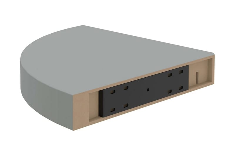 Flytende vegghyller 2 stk grå 25x25x3,8 cm MDF - Grå - Oppbevaring - Hyller - Hjørnehylle