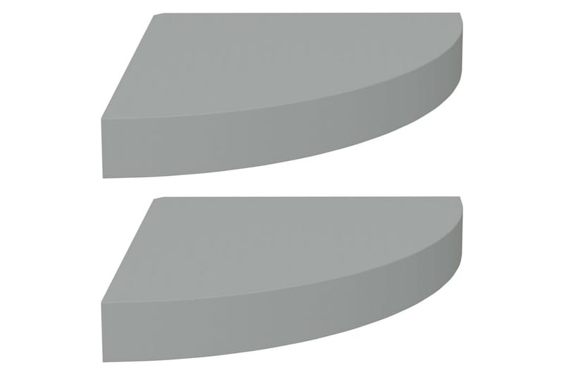 Flytende vegghyller 2 stk grå 25x25x3,8 cm MDF - Grå - Oppbevaring - Hyller - Hjørnehylle