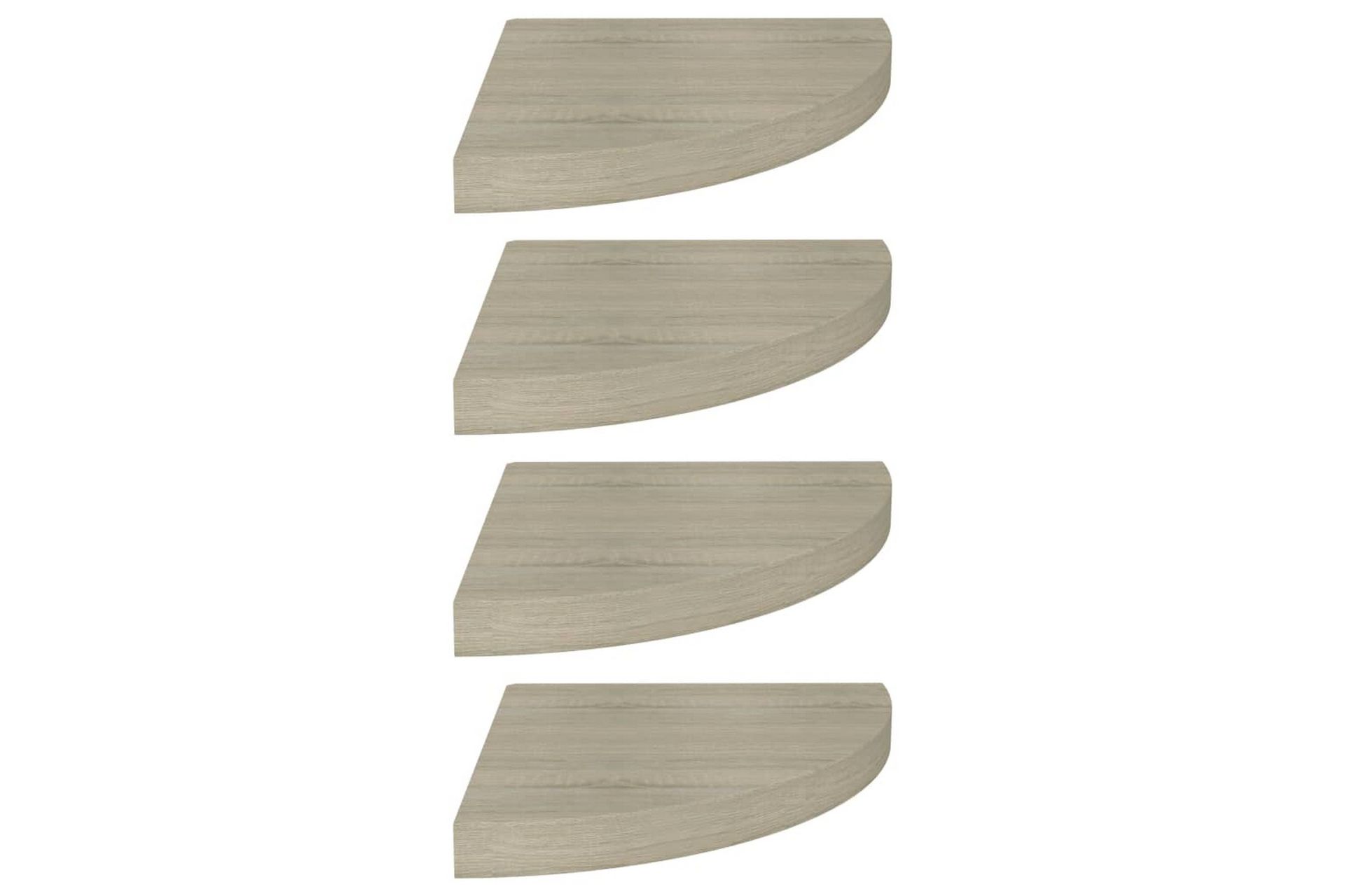 Flytende vegghyller 4 stk eik 35x35x3,8 cm MDF - Brun - Oppbevaring - Hyller - Hjørnehylle