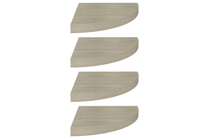 Flytende vegghyller 4 stk eik 35x35x3,8 cm MDF - Brun - Oppbevaring - Hyller - Hjørnehylle