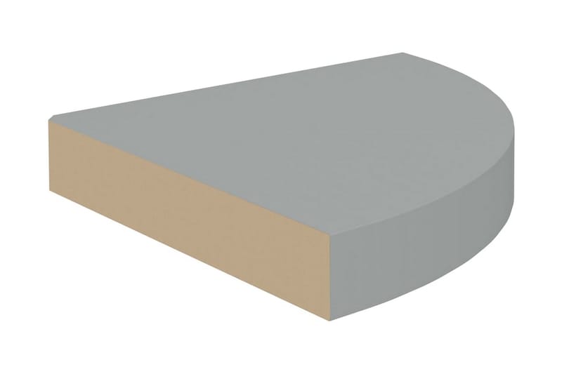 Flytende vegghyller 4 stk grå 25x25x3,8 cm MDF - Grå - Oppbevaring - Hyller - Hjørnehylle