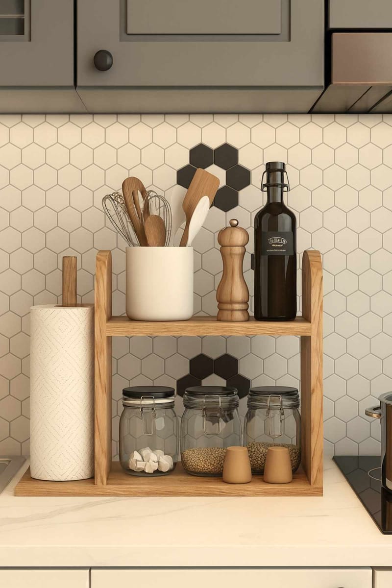 Kjøkkenhylle Hanah Home Peka Kitchen (45 x 36,8 x 17 cm) Furu - Furu - Hus & oppussing - Kjøkken & bad - Kjøkken & vaskerom - Kjøkkeninnredning - Kjøkkenhylle